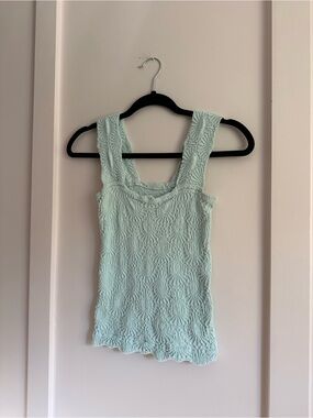 Free People Women's Textured Square-Neck Tank Top - Mint